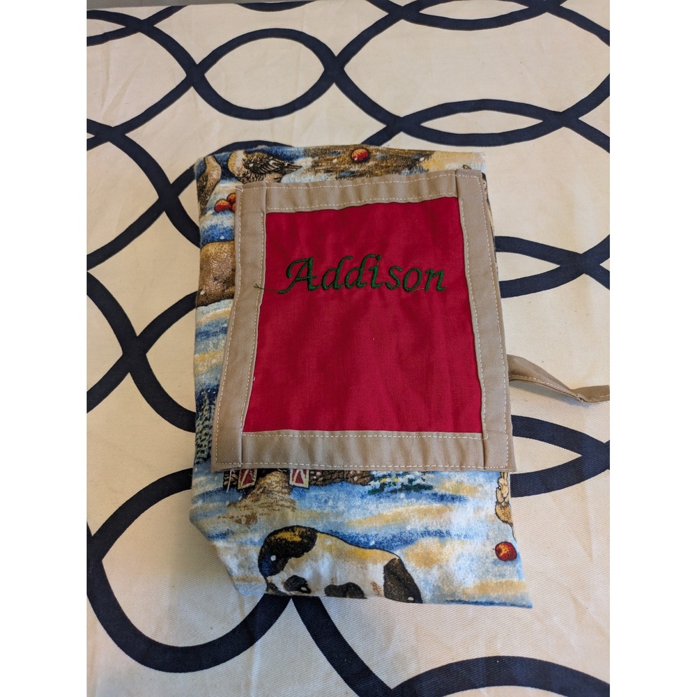 Handmade Kids Farm Animal Tapestry Apron Addison Personalized Winter Barnyard